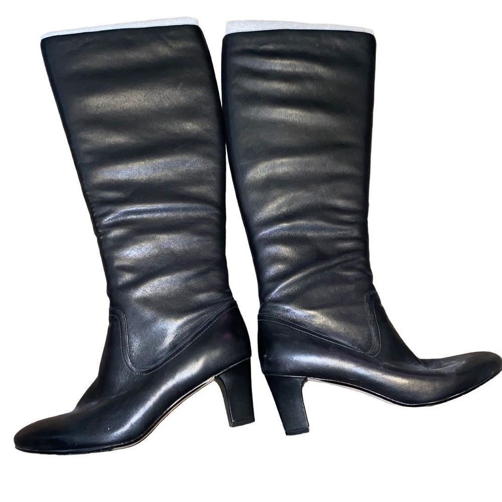 TARYN ROSE Heeled Black Leather Boots